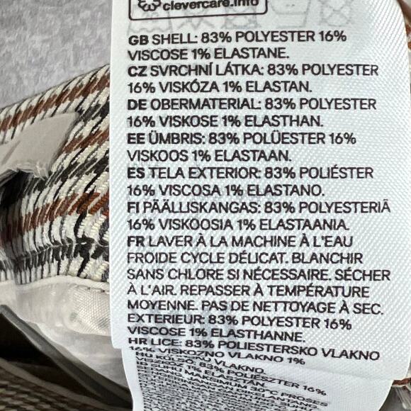 H&M Pencil Skirt Womens 4 Tan High Rise Houndstooth Light Academia Old Money - Picture 6 of 6